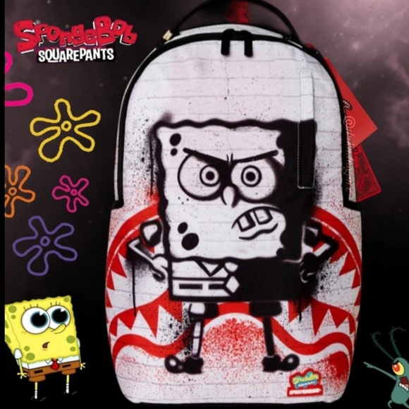 SpongeBob SquarePants Street Lookout Black Red Bag Sprayground Anniversary Bag - Picture 7 of 7